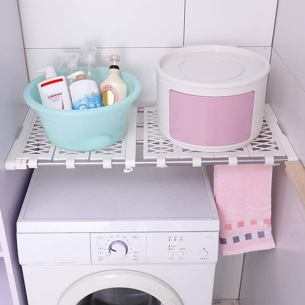 BAOYOUNI ampliable armario Rack de almacenamiento de estantería ajustable separador organizador Divider Holder Ropa Percha Barra para armario de cocina armario baño estantería compartimento, 55-90cm