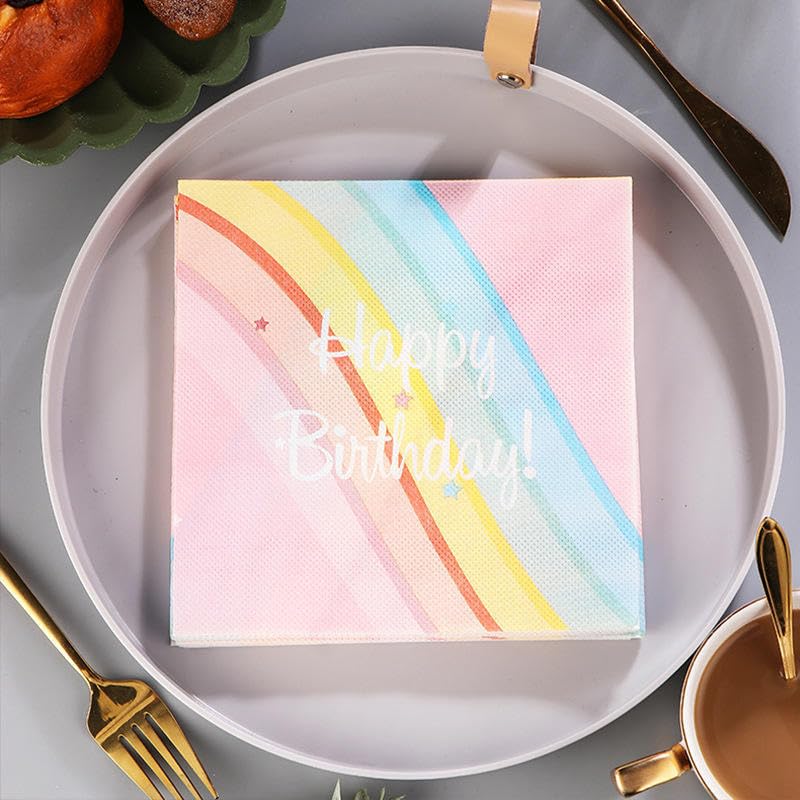 Tovaglioli di Carta Stelle Arcobaleno Tovaglioli per Decoupage Decorati Tovaglioli Bar Compleann Carta Lgienica Tovagliolo Decorazione Da Tavola Usa e getta Per Matrimoni Feste 30 Packs(33x33cm)