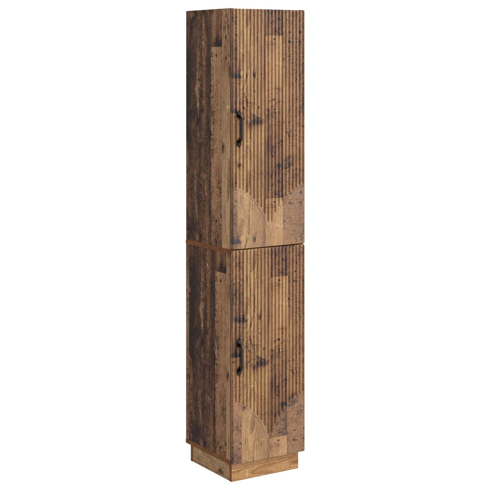 Armarios de madera envejecida multiusos con estante de pared y 4 baldas