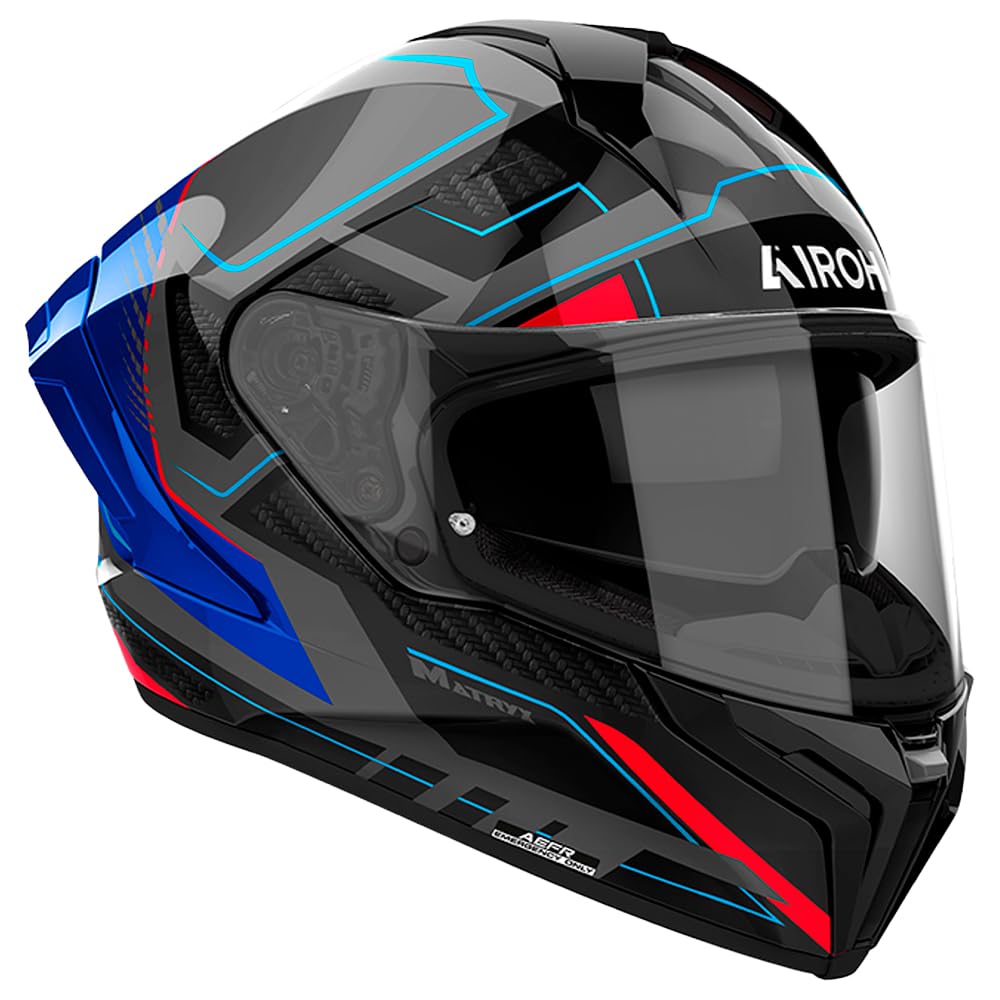 AIROH MATRYX Rocket Blue/Red Gloss L