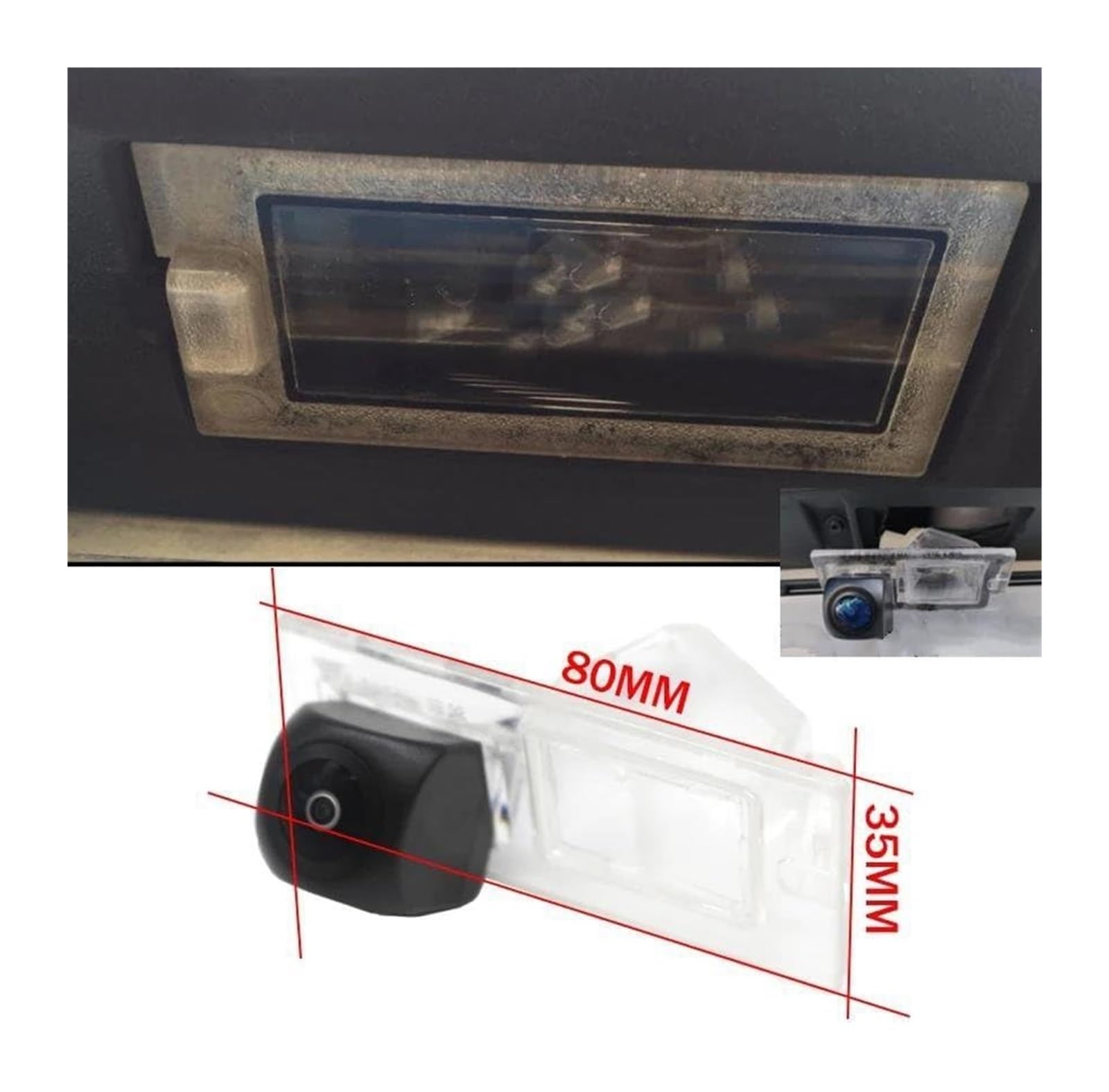 Telecamere Visione Posteriore per Fiat 500 500C 500S 2007-2017 per Auto Telecamera Retromarcia Senza Fili(Camera Wireless)