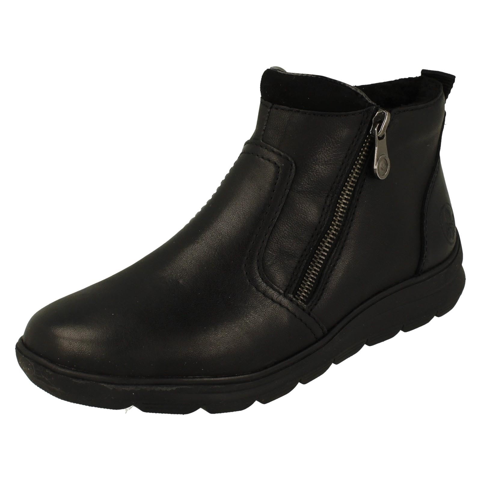 Rieker Ladies Casual Ankle Boot Z0060-00 - Black Leather - UK Size 6.5 - EU Size 40 - US Size 8.5