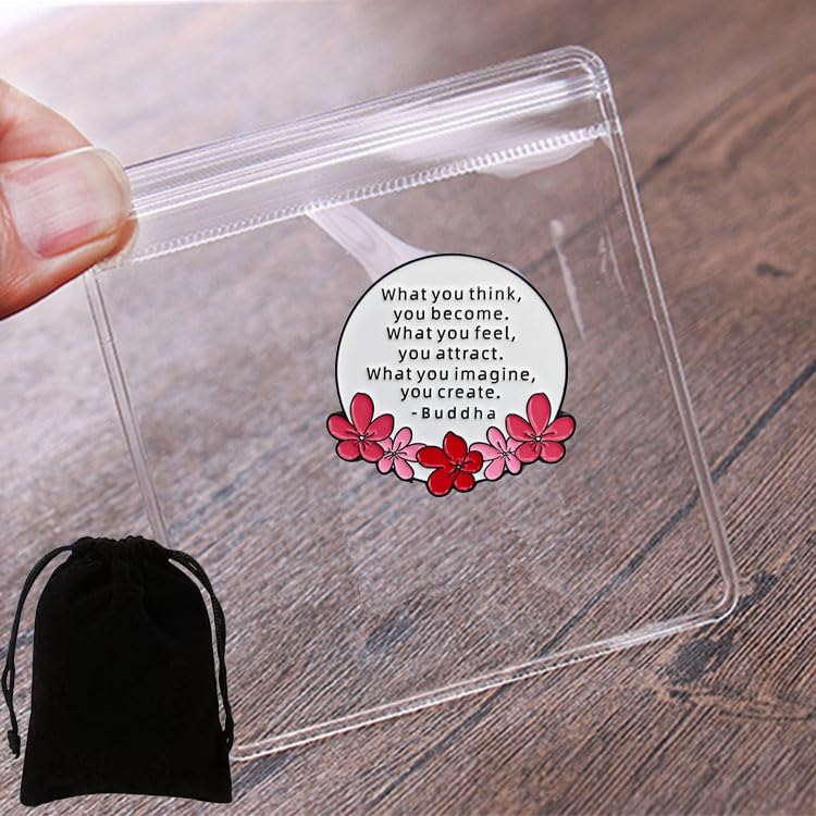 Image of Buddha Quote Enamel Pin, Inspirational Zen Phrase, Lapel Pin for Backpacks Hat Jackets Badge
