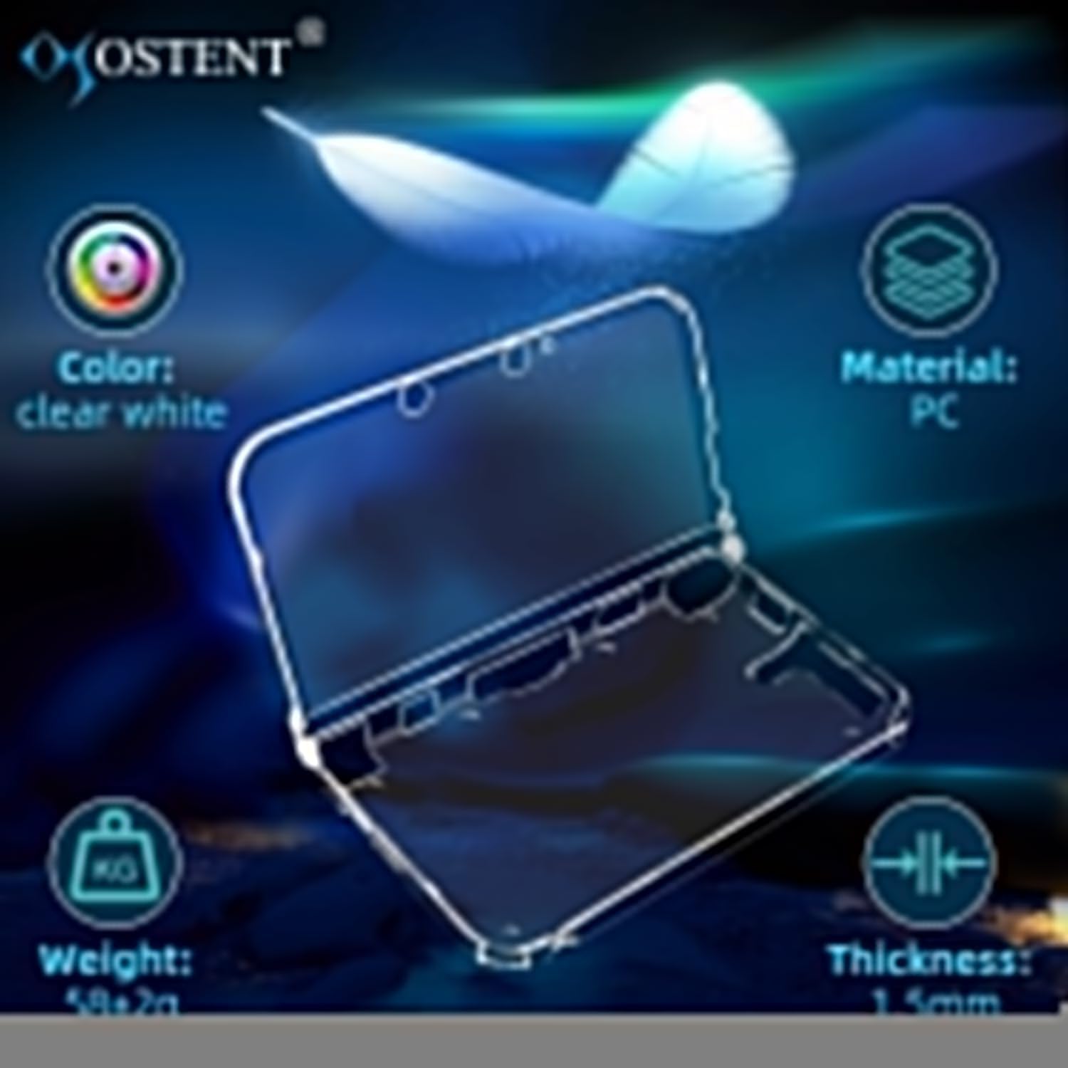 OSTENT Protective Clear Crystal Hard Guard Case Cover Skin Shell for Nintendo 3DS XL LL Color Clear White