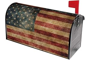 Retro American Flag Mailbox Covers Magnetic Post Box Cover Wraps Standard Size...