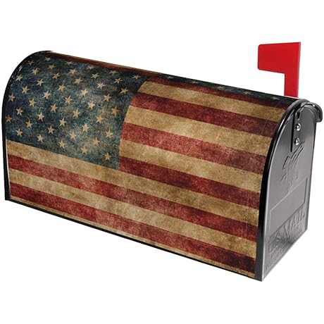 Retro American Flag Mailbox Covers Magnetic Post Box Cover Wraps Standard Size...