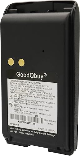 Miniatura 3 de GoodQbuy - Batería de repuesto para Motorola Mag One BPR40 A8 PMNN4071 PMNN4071A PMNN4071AR (1800 mAh, 7,2 V, Ni-MH, incluye clip para cinturón)