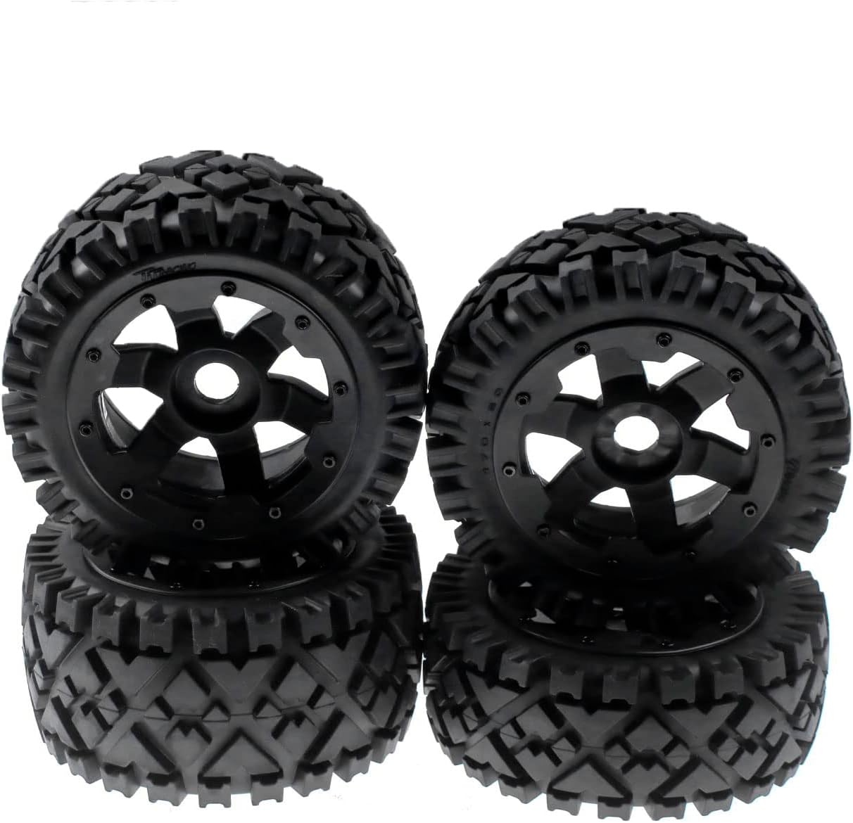 FLMLF Front and Rear All Terrain Tires 4PC for 1/5 HPI RV Km Baja 5B ss RC Car Parts
