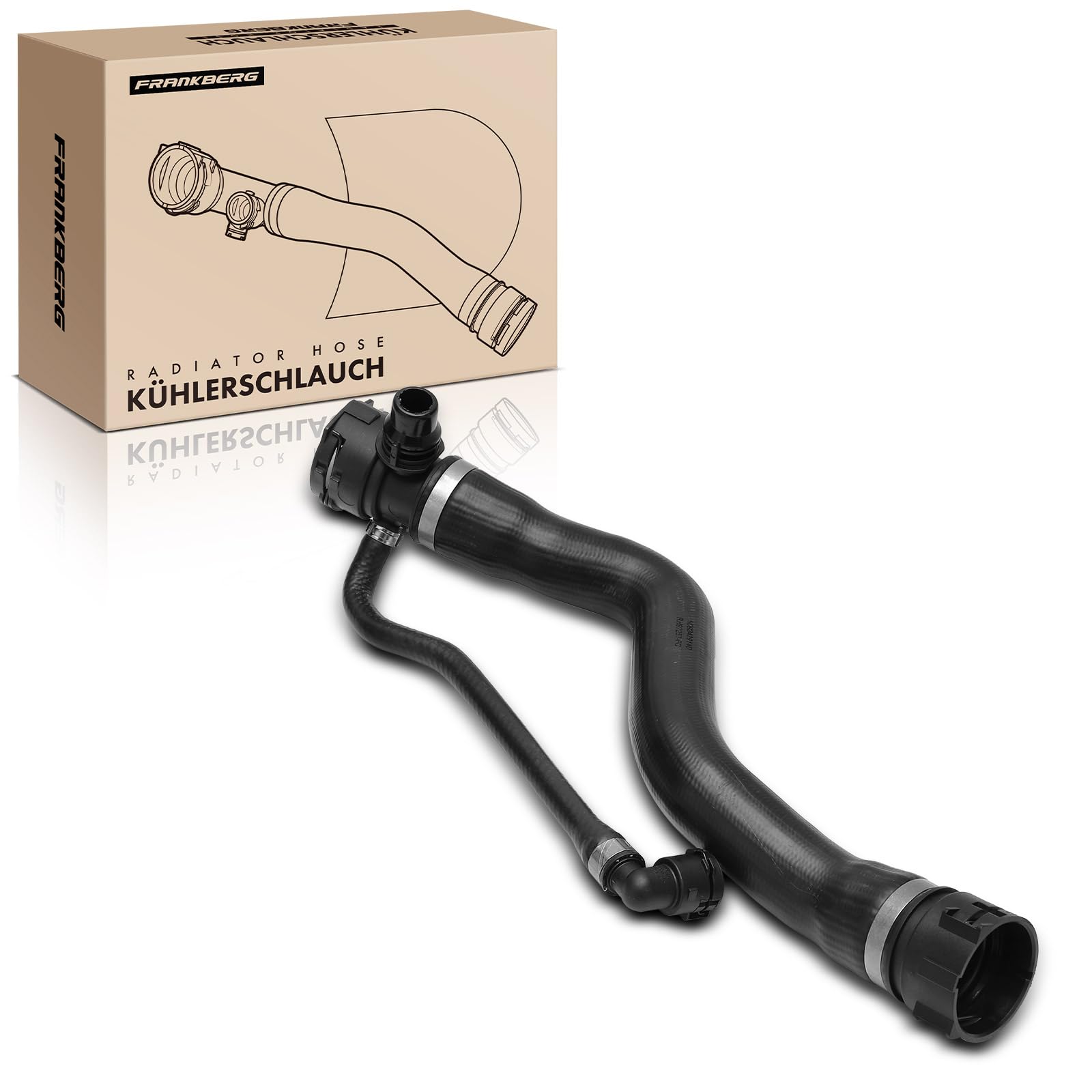 Frankberg Tubo del radiatore tubo del motore nero 17127797257 | Compatibile con: Serie 1 Cabrio E88, Serie 1 Coupé E82, Serie 3 Coupé E92, Serie 3 Touring E91, X1 E84, Serie 3 E90