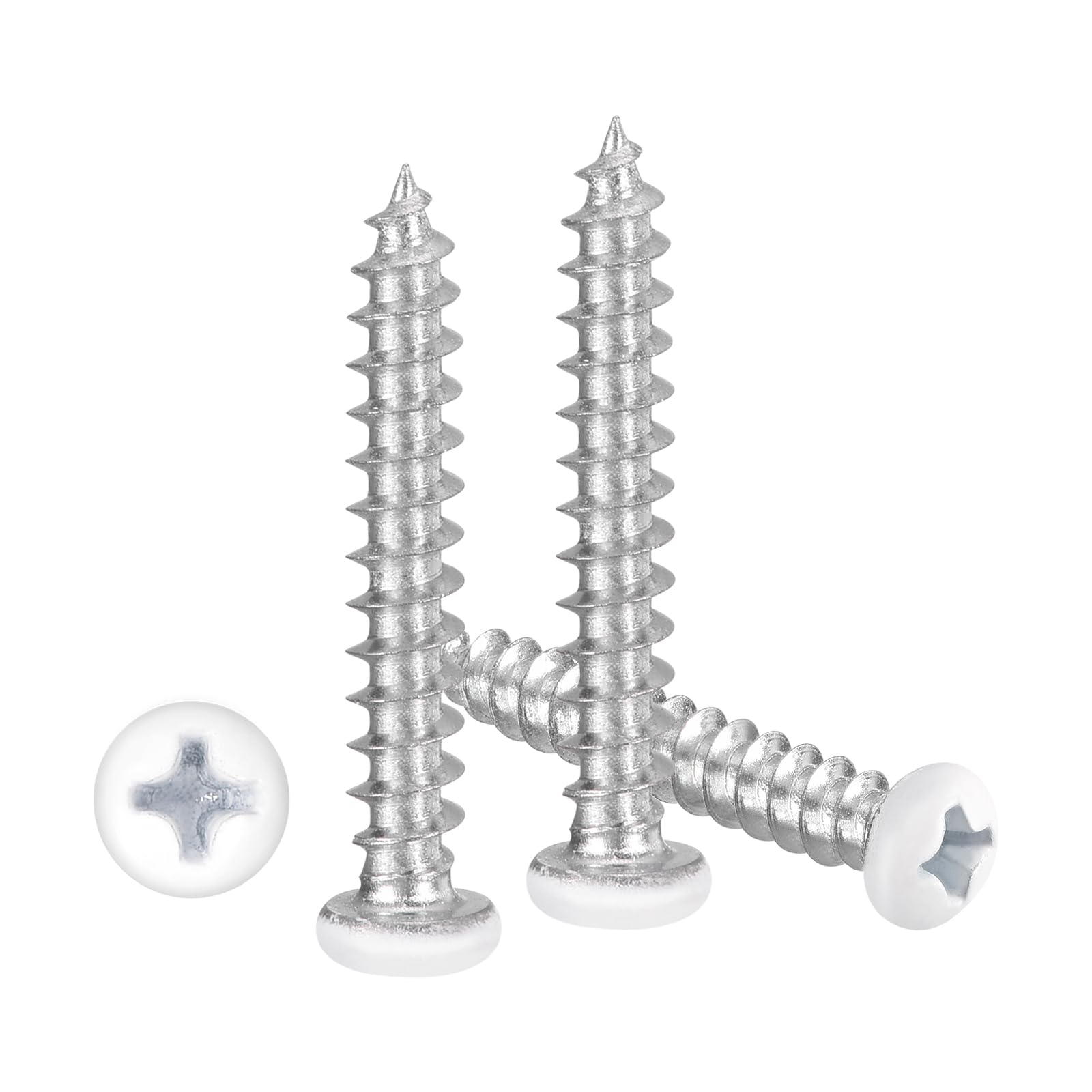 METALLIXITY Phillips Pan Head Self Tapping Screws(M4x25) 25Pcs, Carbon Steel Self Drilling Screw for Metal Wood Plastic, for Cabinet Wall Shutter Plate Rock Furniture, Blue White โ image 1