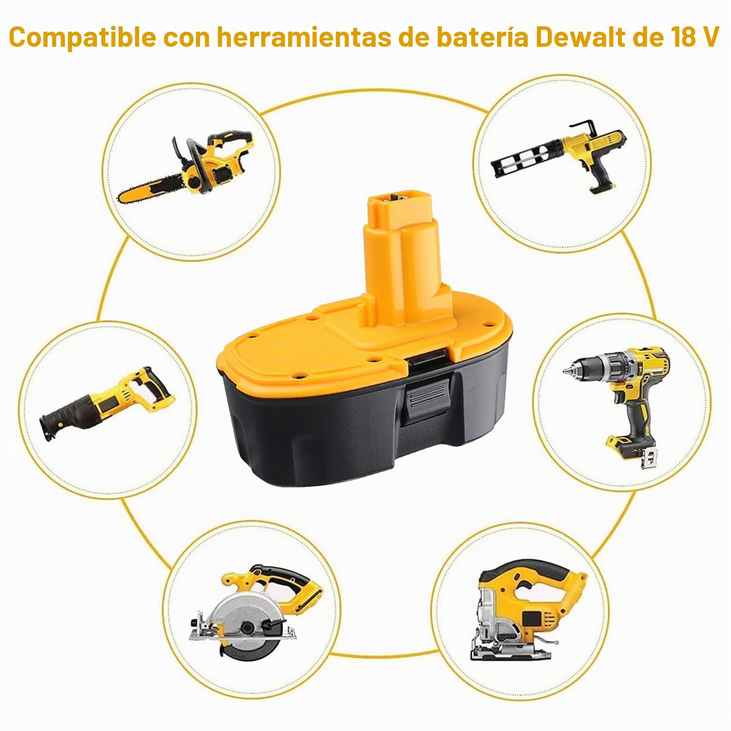 VANTTECH Paquete de 2 baterías de repuesto Ni-MH DC9096 de 4,8 Ah para batería DeWalt de 18 V DE9098 DE9503 DE9039 DE9095 DE9096 DW9096 DW9095 DW9098 DC725