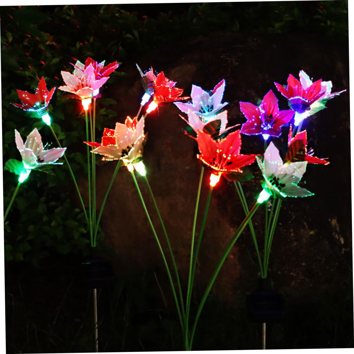 Gogogmee Flower Solar Outdoor Lights Decorative Garden Lights Solar-Powered Led Perfect for Garden Décor