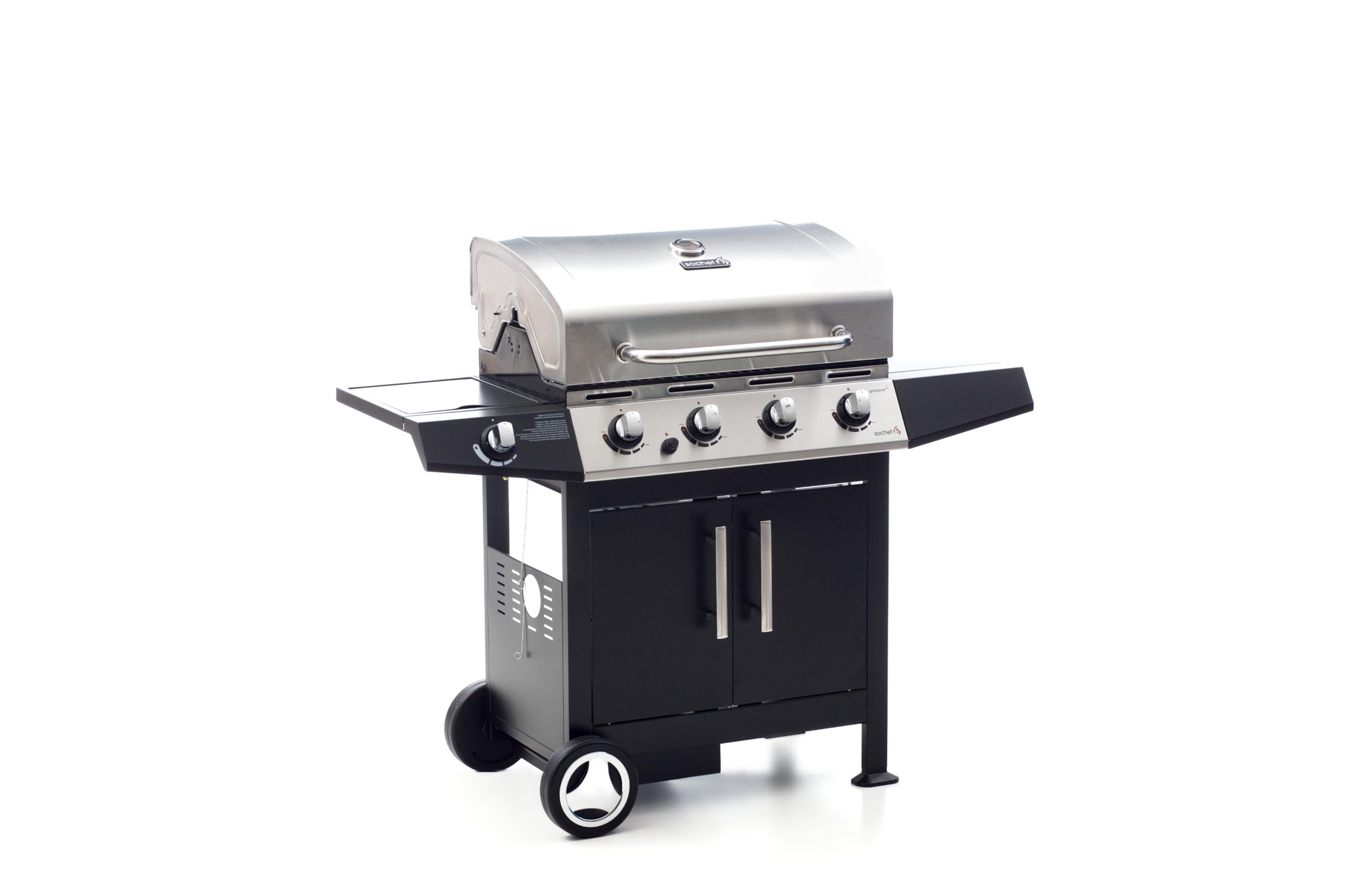 Sochef Golosone 4 Barbecue, Nero/Acciaio, 57x136x115 cm