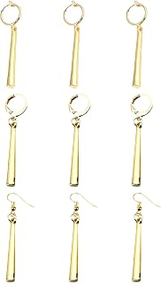 9 Pcs Anime One Piece Zoro Earrings for Men Gold Clip on Anime Earrings Zoro Cosplay Earrings Dangle Anime Earrings for Boys