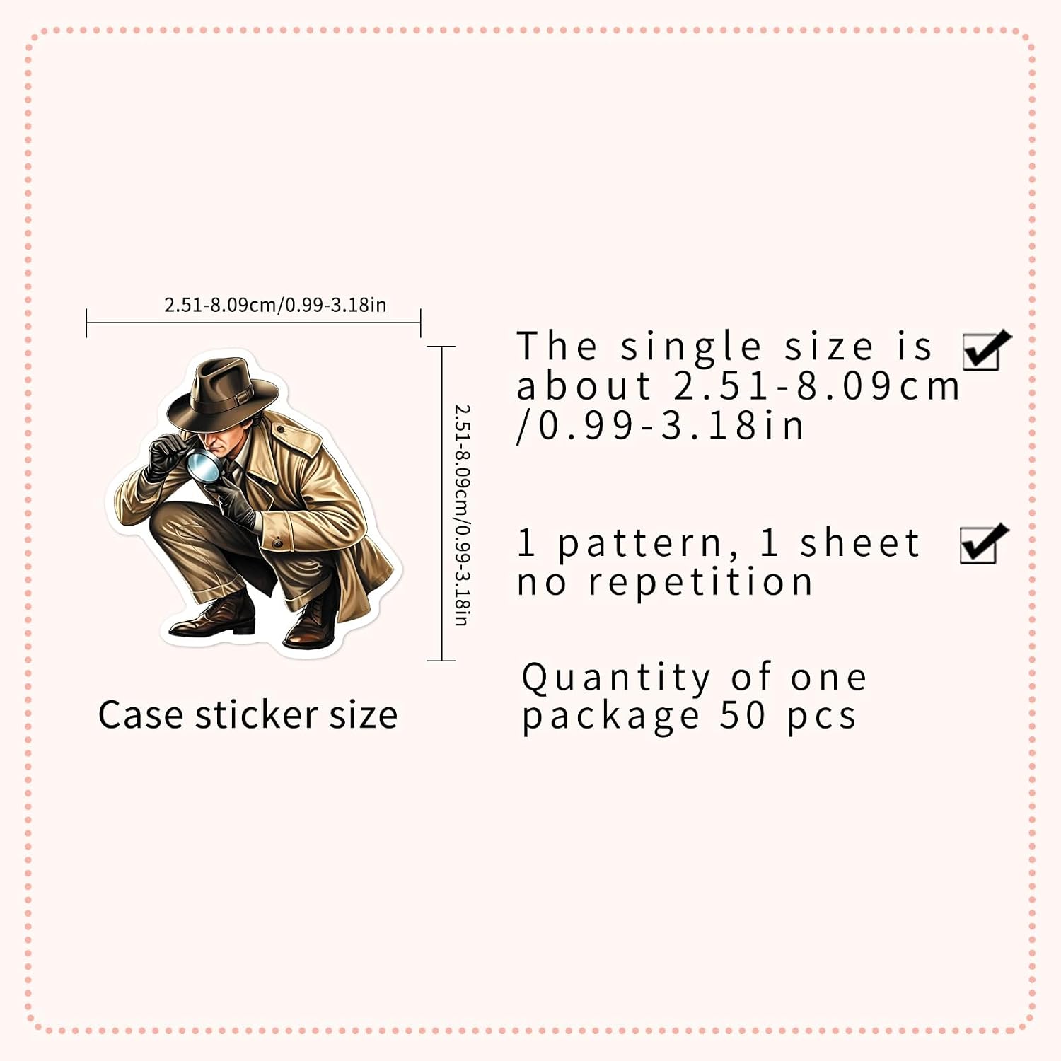 50Pcs Detective Crime Stickers Scrapbook Supplies Junk Journal Supplies image 2