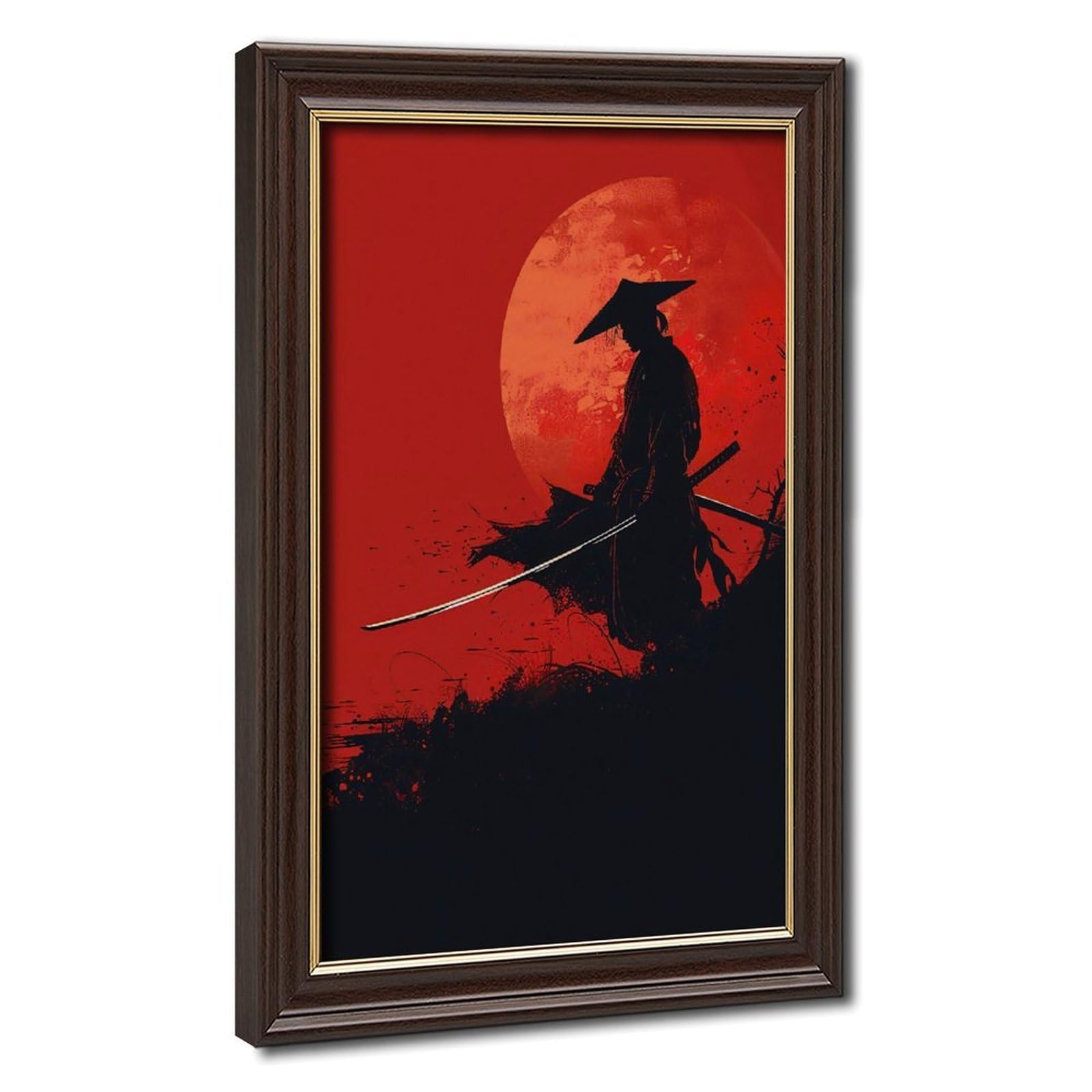 Pyberon Japanese Samurai Poster Art Canvas Poster Bedroom Decor Landscape Office Room Decor Gift 24" L X 36" W