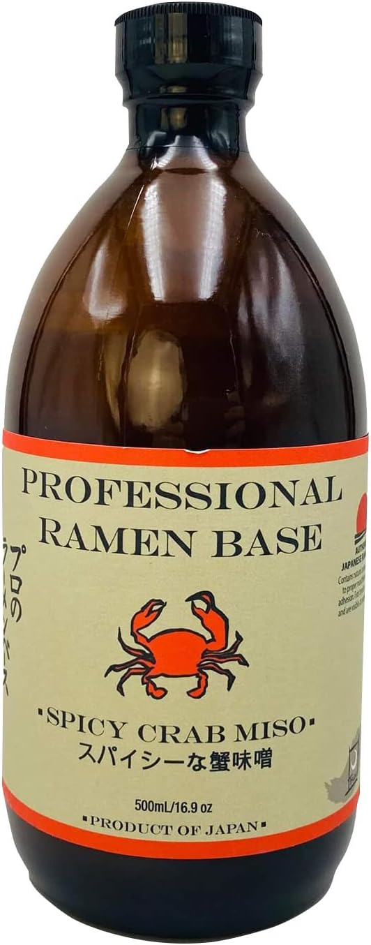 Spicy Crab Miso Professional Ramen Base (500 ml) - Authentic Japanese Ramen Base for Instant Noodles, Soup & Broth - Gourmet Umami Seasoning with Crab Extracts & Miso Paste for Asian Recipes