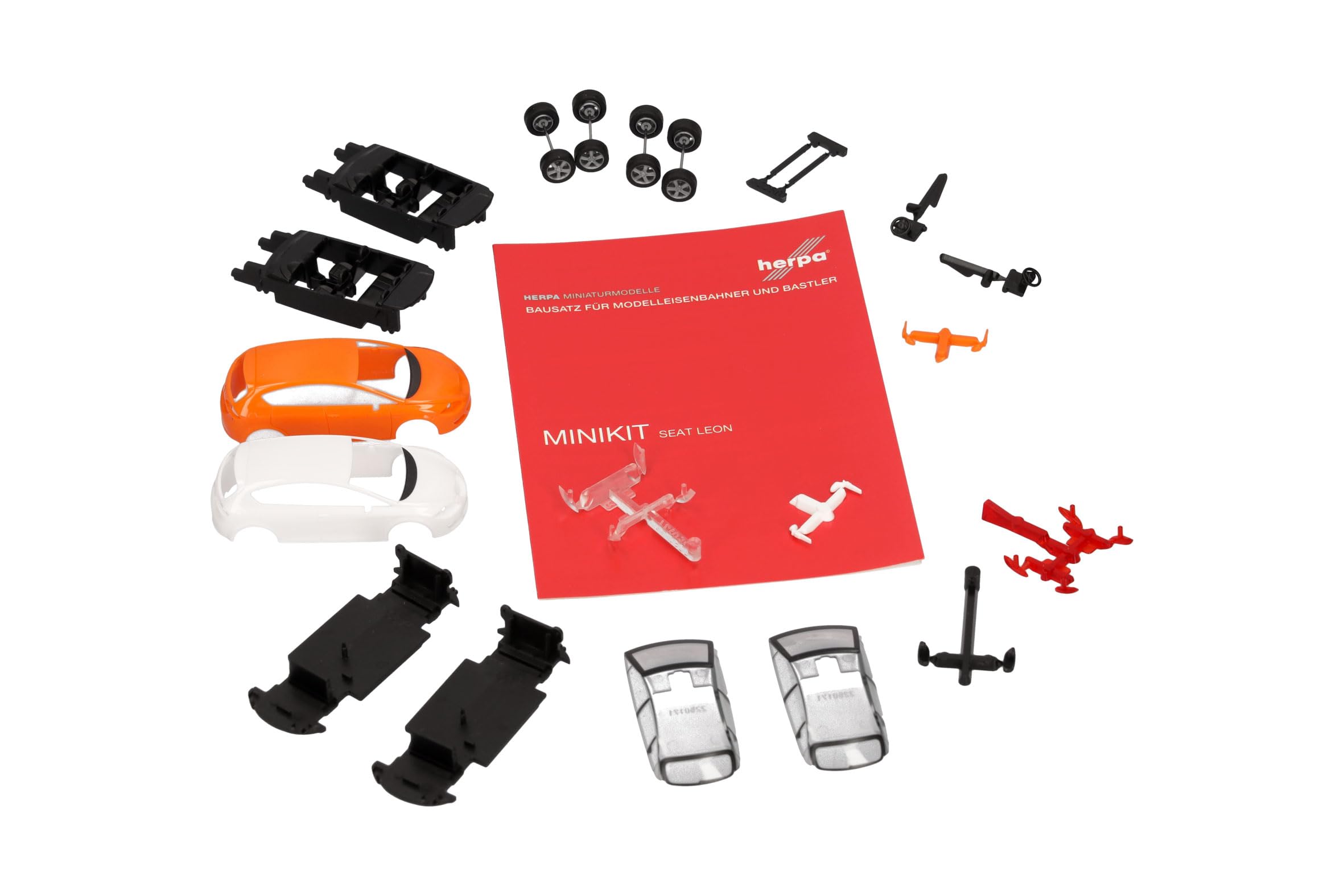Herpa Modellbausatz MiniKit Trabant 601 Limousine, Miniatur im Maßstab 1:87, Sammlerstück, Kit für Modellbau, Kunststoff, Farbe: samtocker/rallyeschwarz