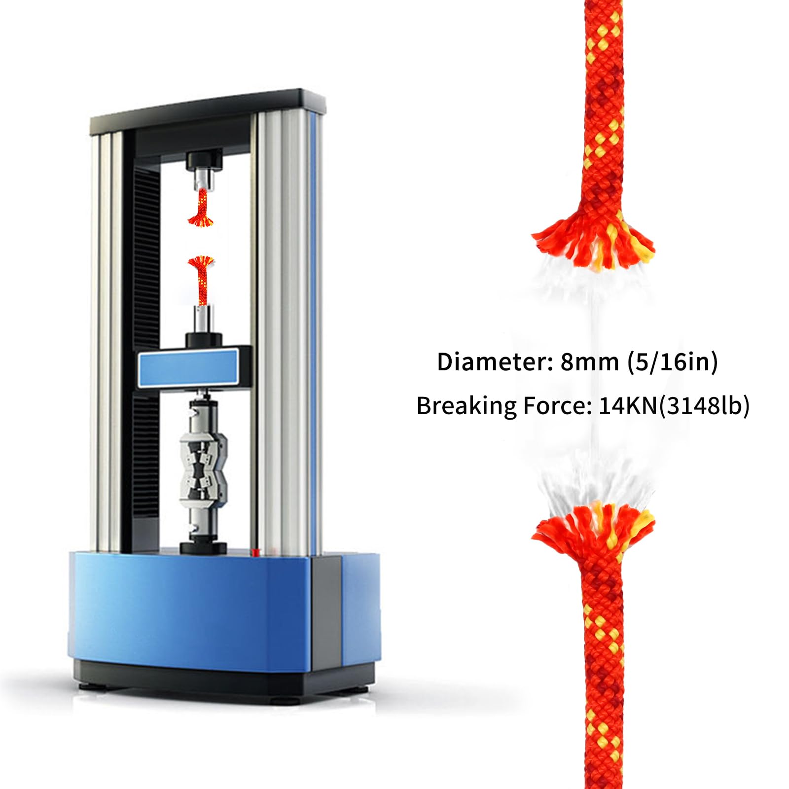 NewDoar - Cuerda de escalada estática certificada CE y UIAA (8 mm, 8 mm, accesorios de alta resistencia, 10 m/20 m/30 m/50 m, cuerda de seguridad para escalada, supervivencia al aire libre y