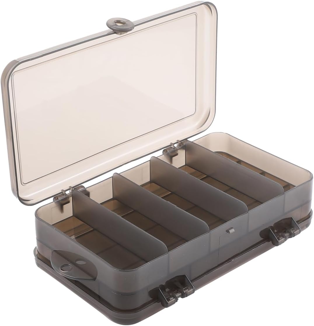ibasenice Double-Side Fishing Box Fishing Tackle Box with Dividers Lure Storage Container for Baits and Supplies Portable Organizer Case for Outdoor Carry 7.08 X 3.93 X 1.77 in