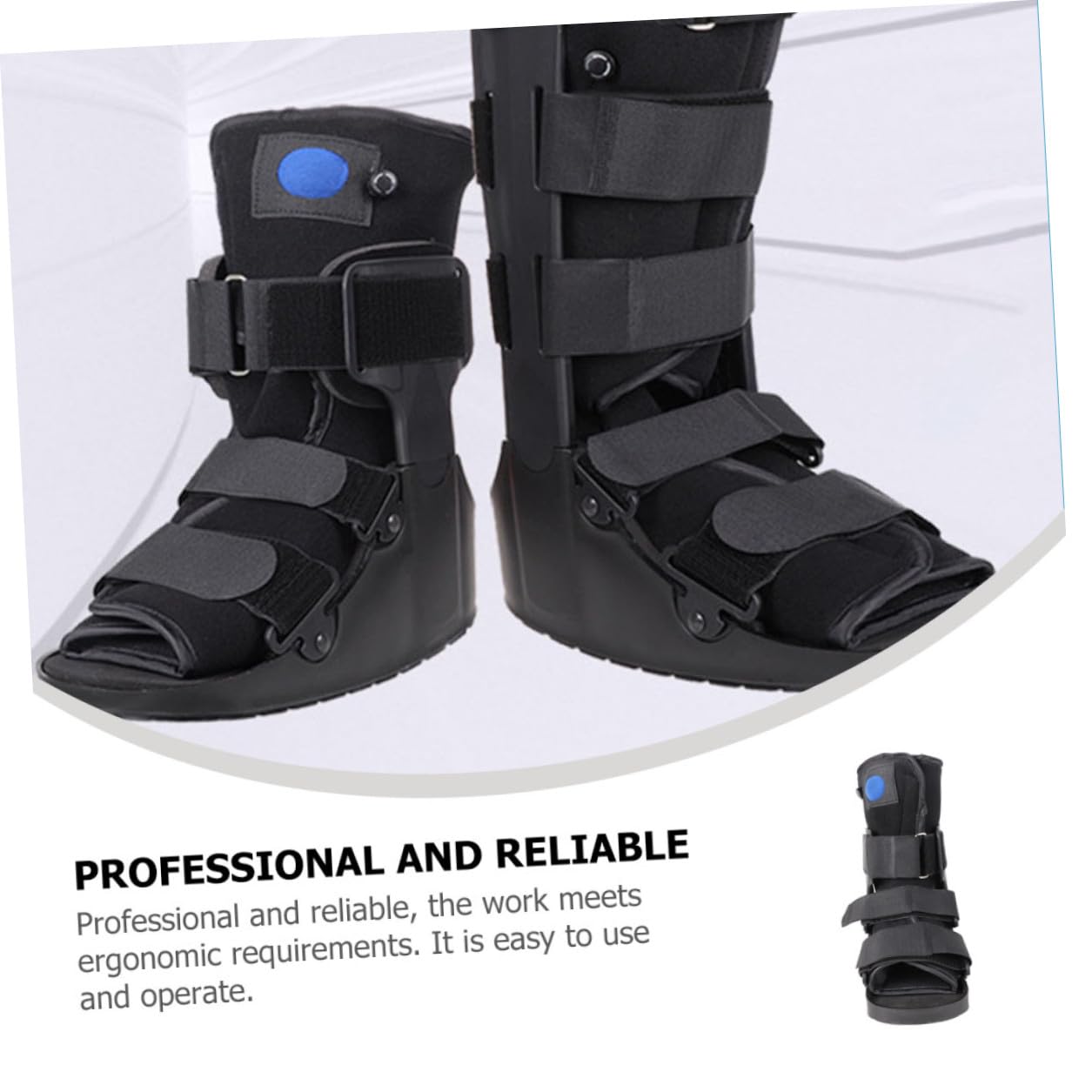 Low-profile Ankle Walking Boot with Inflatable, Medical Foot Support Brace for Post-surgery, Sprained Ankle Stabilizer for Adults