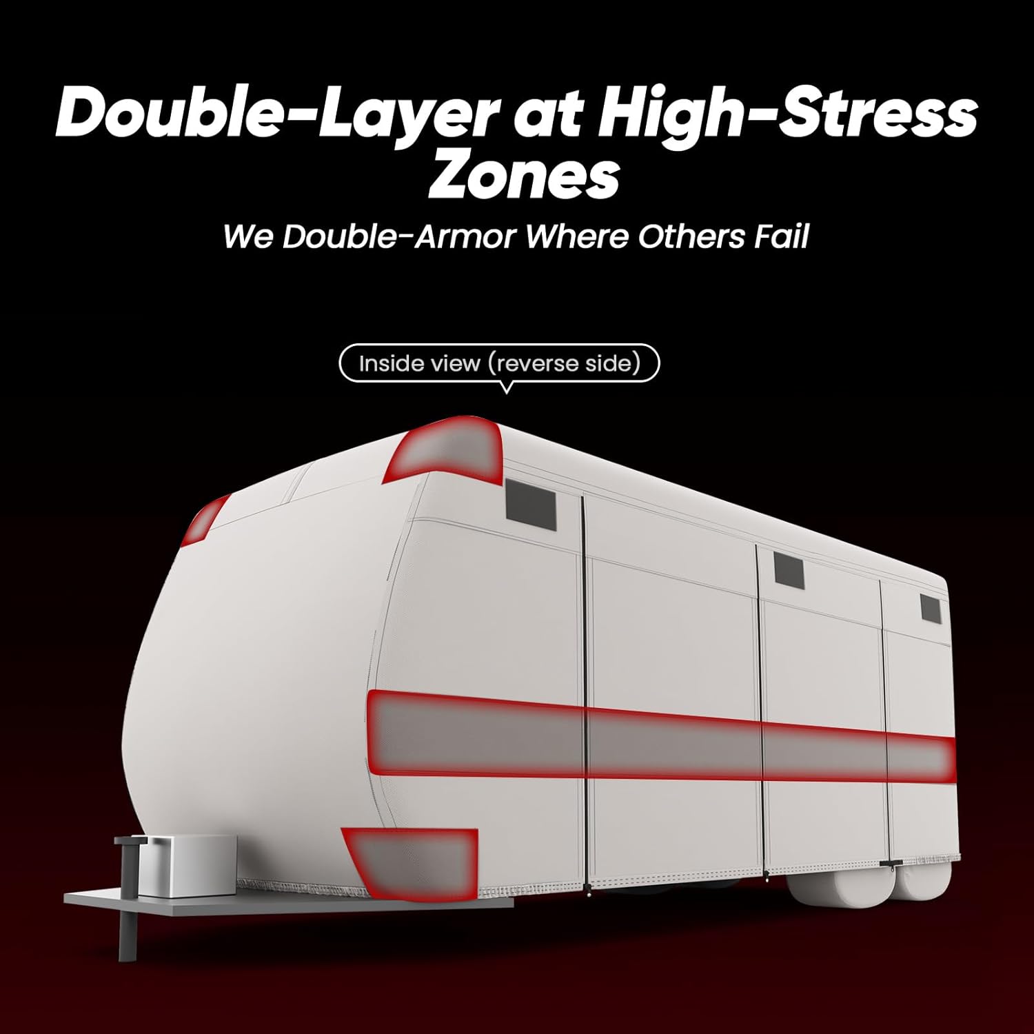 KING BIRD RV Cover, Heavy Duty 7-Layer Snow Protection, Fits 27-30ft Travel Trailers Campers, with Adhesive Repair Patches,Windproof Straps&Tire Covers