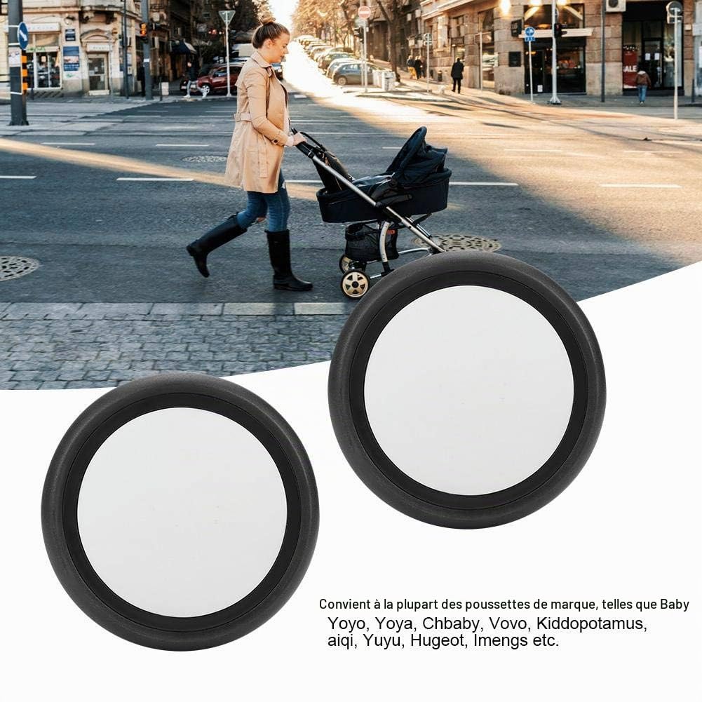 Roues en Caoutchouc Remplacement des Poussettes pour Bébés Roues Avant/Arrière Accessoires pour Chariot Yoya Vovo (1 Pair Back)
