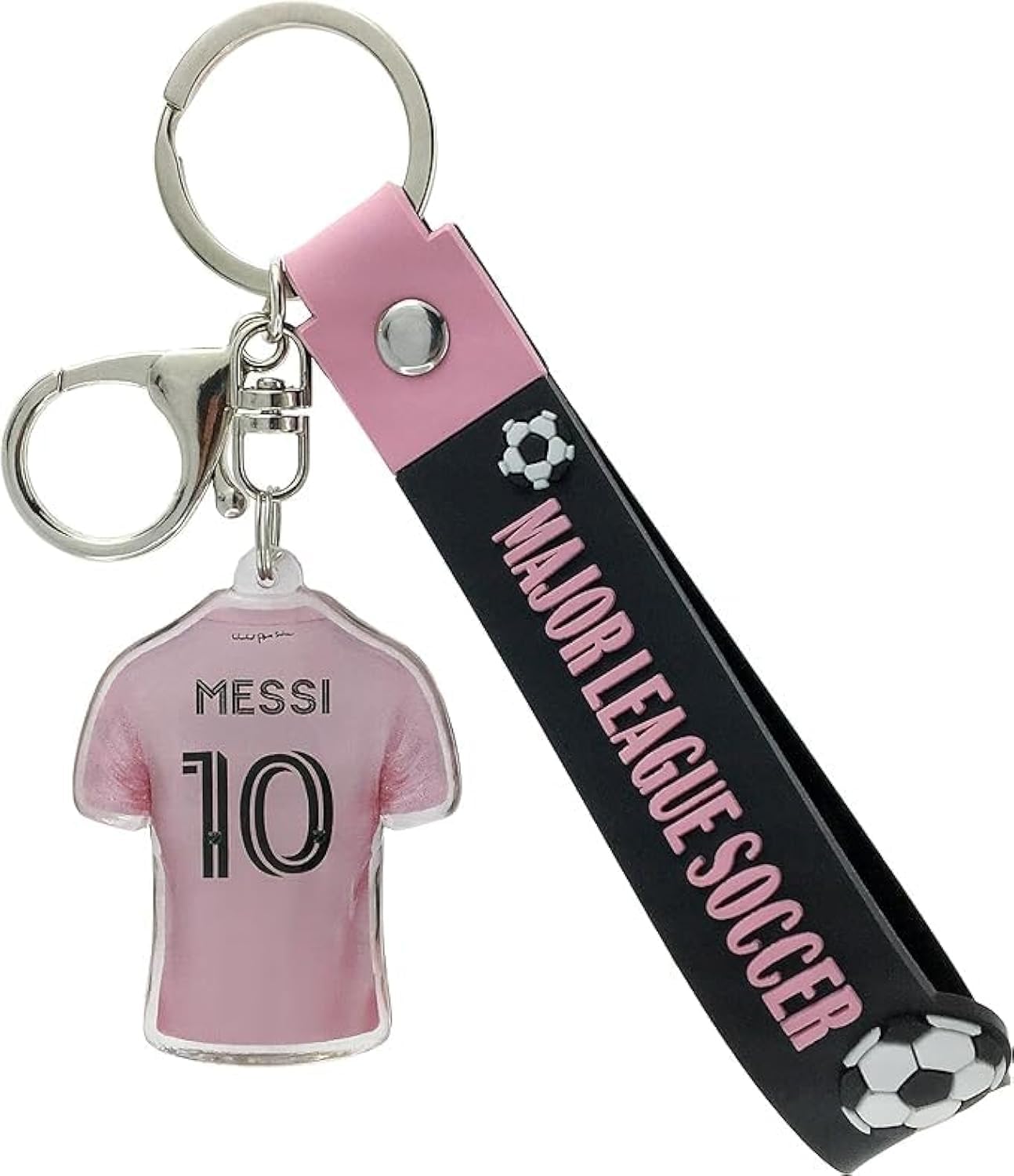 Ezb Black Lionel Messi Football Keyring | Decorative Double Sided Keychain Gift Idea | Messi Inter Miami Keyring