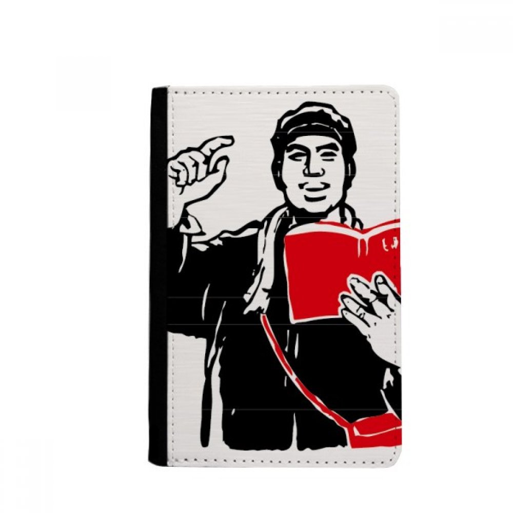 Red Book Backpack Hat Study China Red Passport Holder Notecase Burse Wallet Cover Card Purse