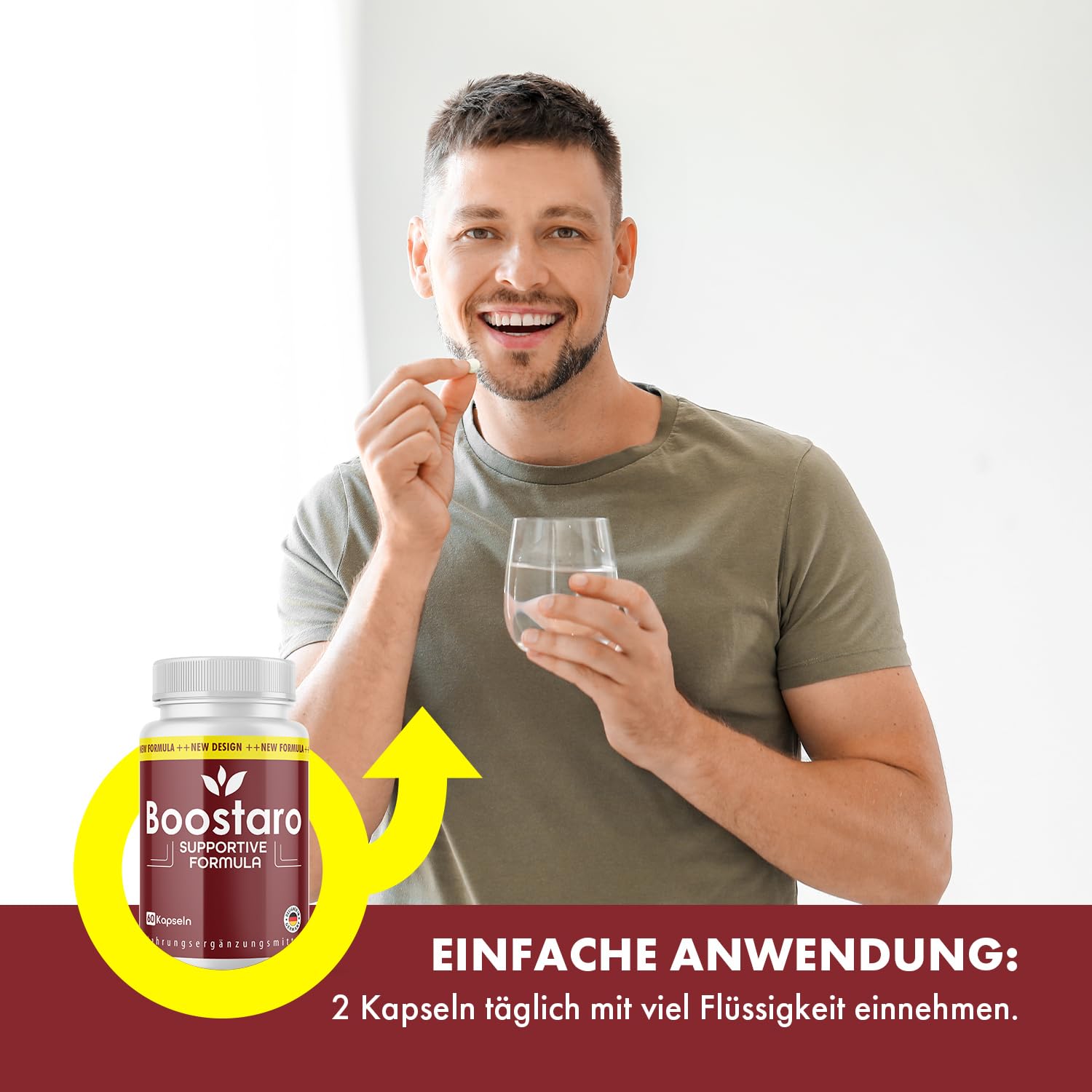 Boostaro Kapseln - mit L-Arginin, L-Citrullin - Kraft für den aktiven Mann - 60 Kapseln
