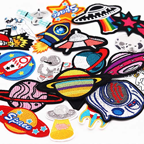 22Pcs Space Planet Astronaut Iron On Patches Embroidered Motif Applique Decoration Sew On Patches Custom Patches For Diy Jeans, Jacket ,Kid's Clothing, Bag, Caps, Arts Craft Sew Making (Space 22Pcs) #TOP5