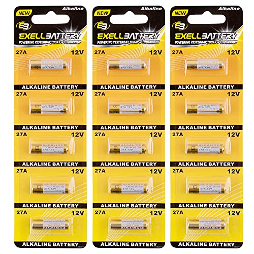 (3-Pack) 5Pk Exell Eb-27A Alkaline Battery For Key Fobs, Burglar Alarm Remotes, Garage Door Openers, And More (12 Volts, 18 Milliamp Hours) #TOP30