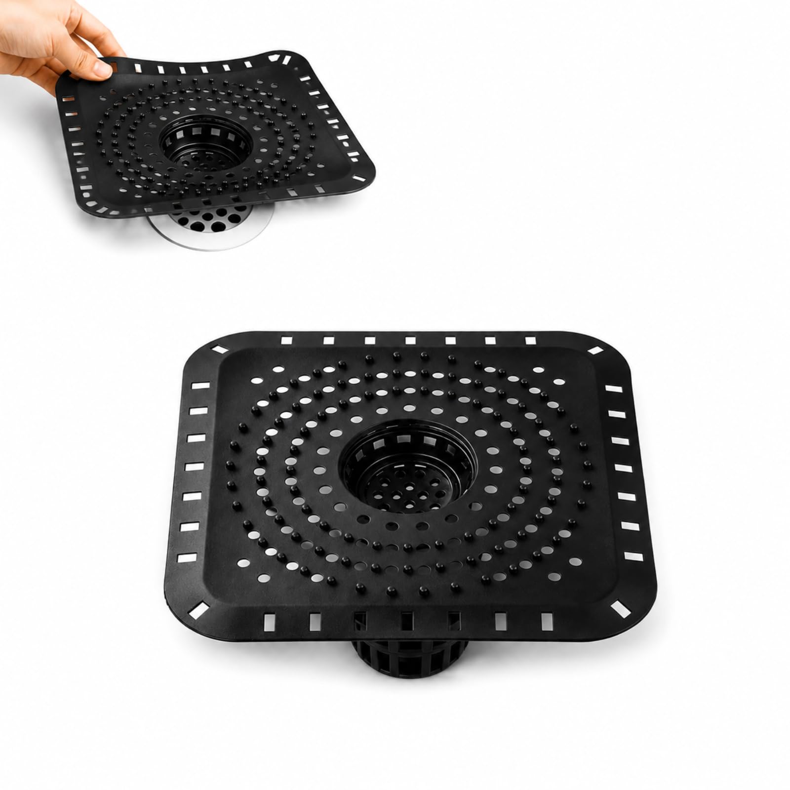 Silicone Solid Basket Drain Cover & Sink Strainer Hair Catcher