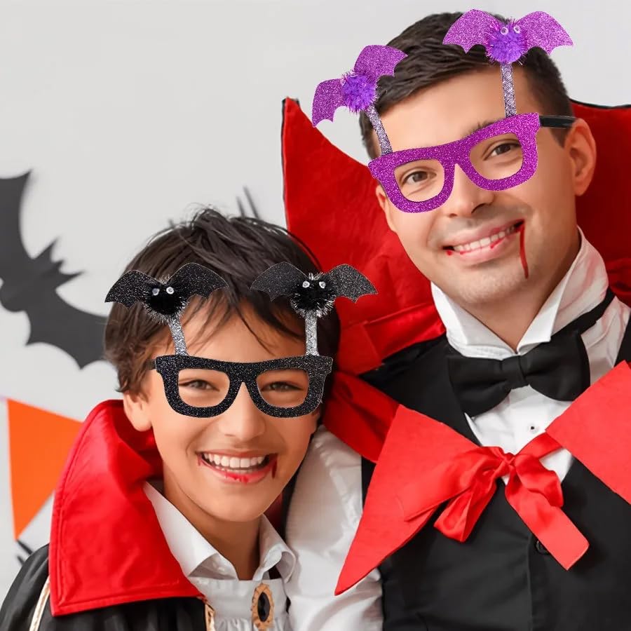 ARFUKA Halloween Glasses Fun Halloween Costume Party Favors Bat Eyeglasses for Halloween Decorations Pack of 4 - Image 4