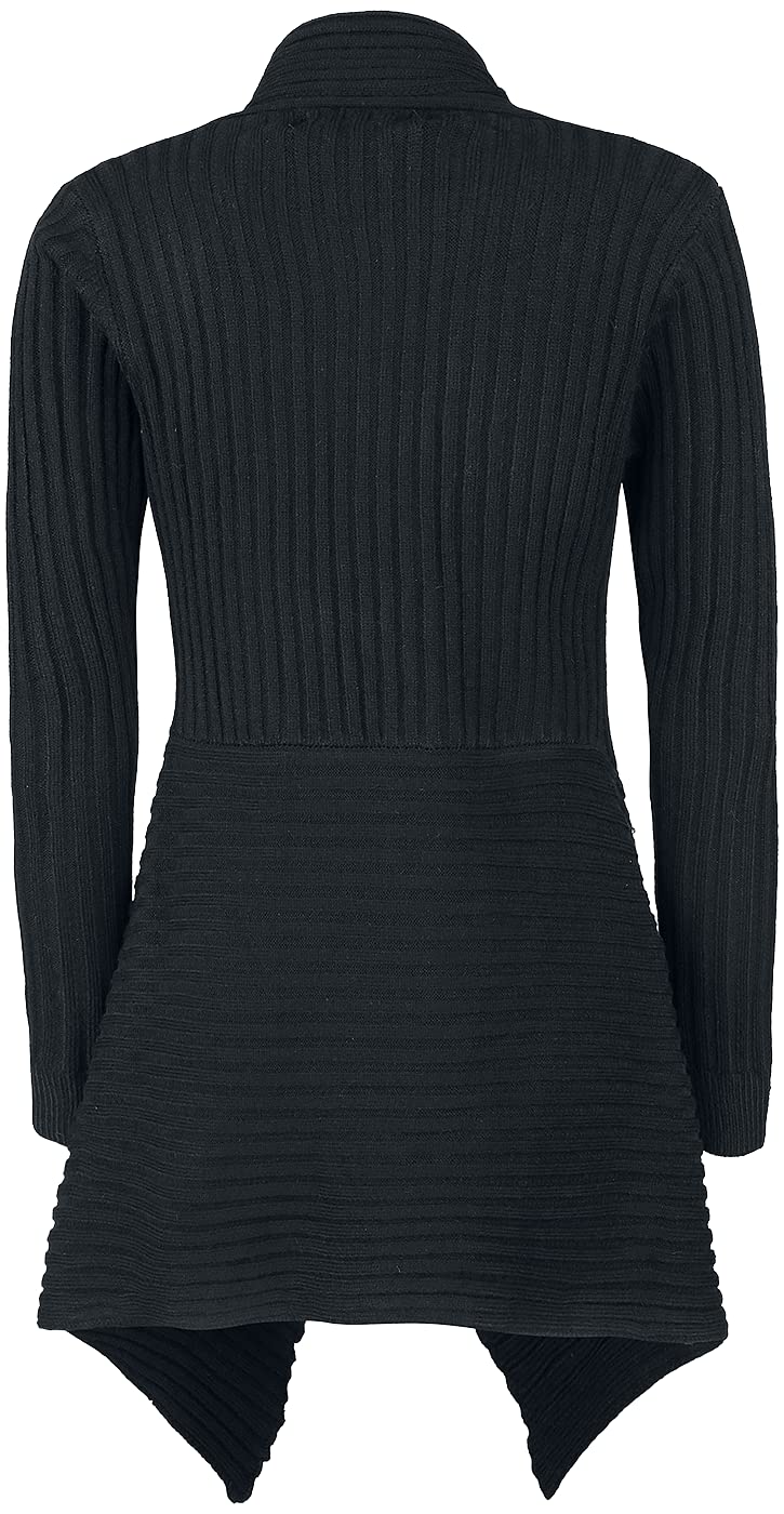 Black Premium by EMP Damen schwarzer Strick-Cardigan mit Schalkragen