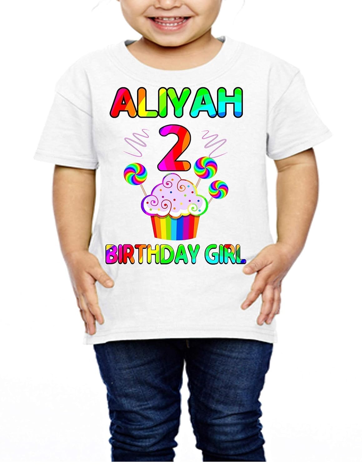 Custom Cupcake Birthday Outfit, Cupcake Rainbow Birthday Shirt 2 pcs Shirt, Hairbow clip You Choose, Girl Birthday Outfit, Any Age and Name Personalized Birthday Set, Baby Tutu Set. great for a tutu