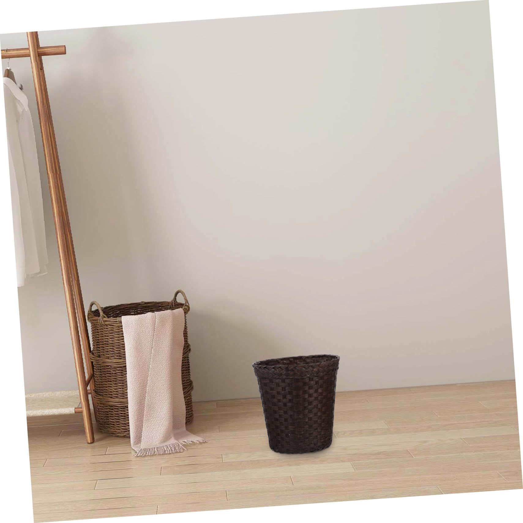 Papierkorb aus Papier in Kaffee Stabil und Leicht zu Bewegen für Wohnzimmer und Schlafzimmer Dekorativ Stilvoll und Warm