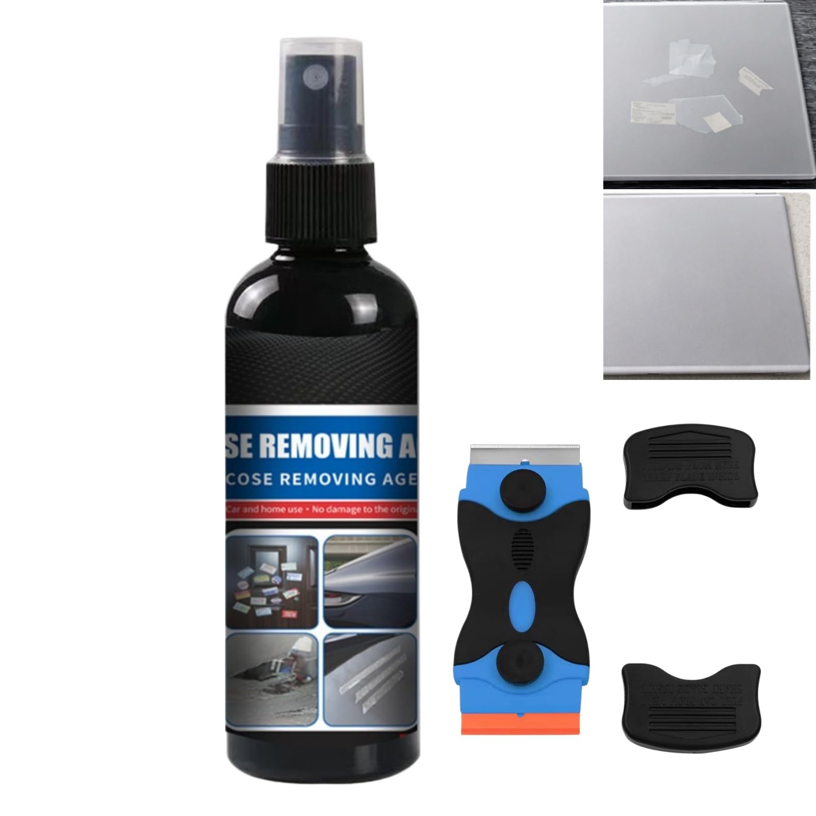 50ml Adhesive Remover Spray with Non-Scratch Plastic Scraper Tool,Removes Sticker,Glue,Label,Tape & Sealant Residue,Sticky Label & Super Glue Remover Spray,Convenient Use Design,Wide Application