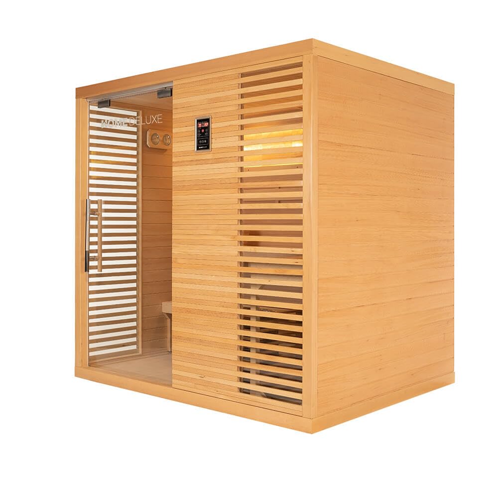 HOME DELUXE - Sauna tradizionale - NEOLA - 200 x 160 x 200 cm - per 5 persone - legno di abete rosso, compreso forno per sauna I sauna a vapore sauna a infusione