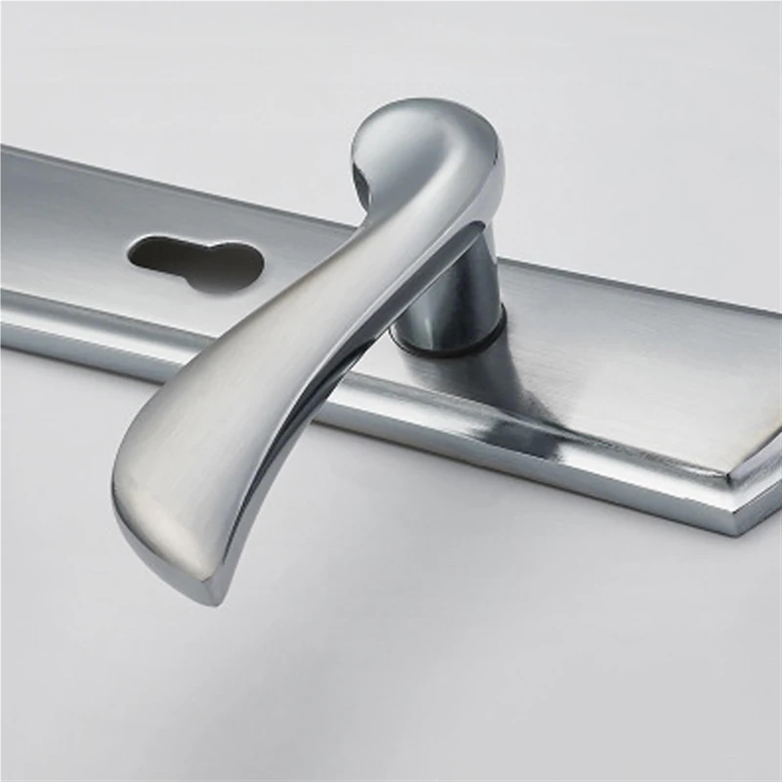Serrure à clé en acier inoxydable argent pour porte battante et quincaillerie de rénovation