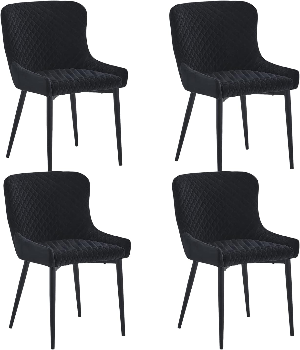 CLIPOP MidCentury Modern Dining Chairs Set of 4, Velvet