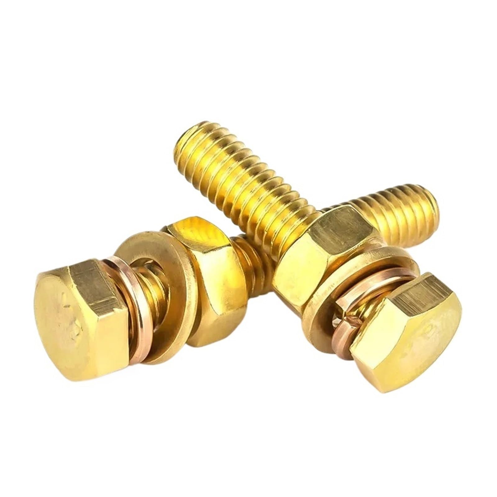 Bulloni E Dadi Set di rondelle for dadi e bulloni a testa esagonale in rame massiccio M3-M16 per macchina(M4x16mm 20sets)