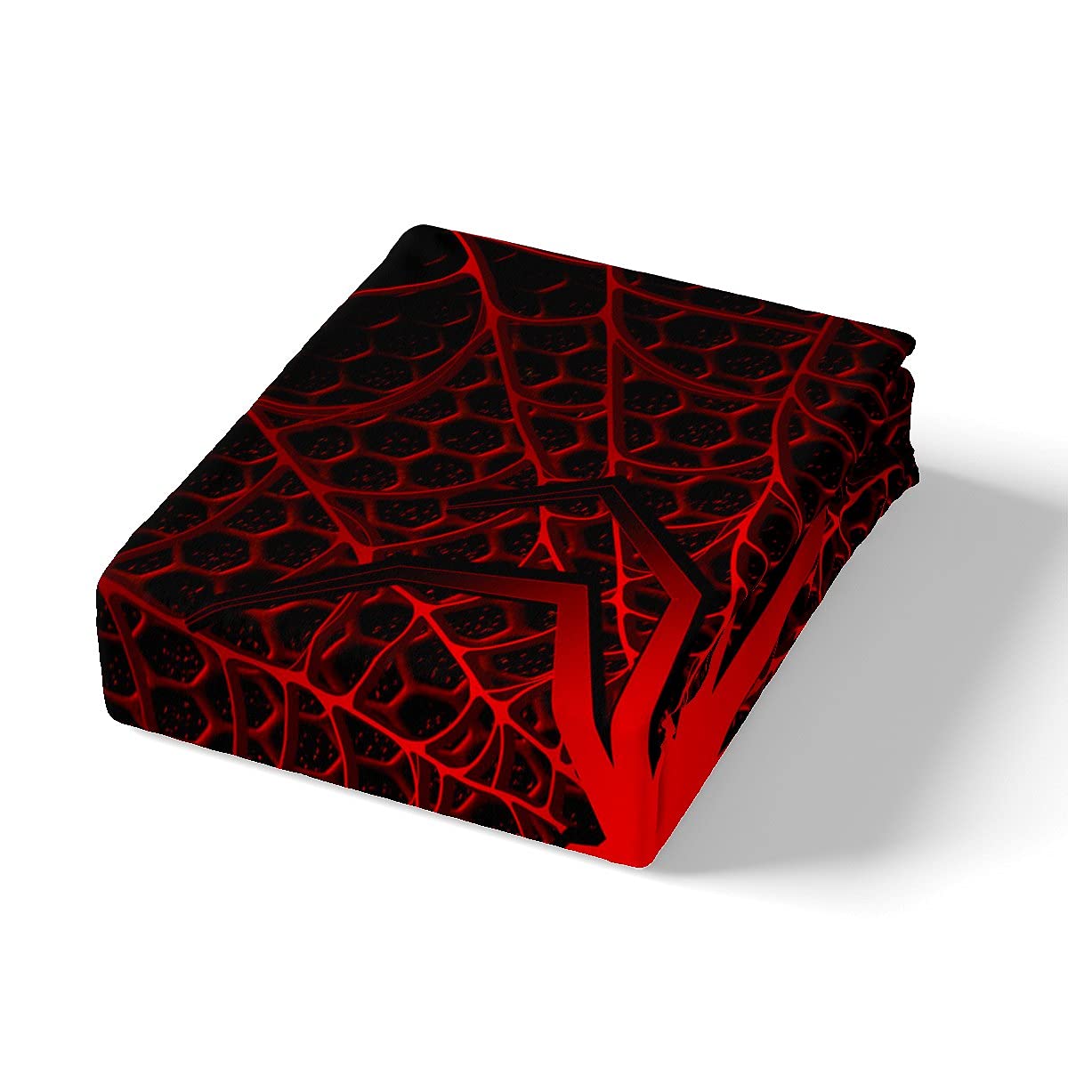 Loussiesd Juego de ropa de cama de araña para niños y niños 3D Scary Spider Web Ropa de cama y lino Red Wildlife Funda de edredón Spider Animal Ropa de cama y lino Super King 3 piezas
