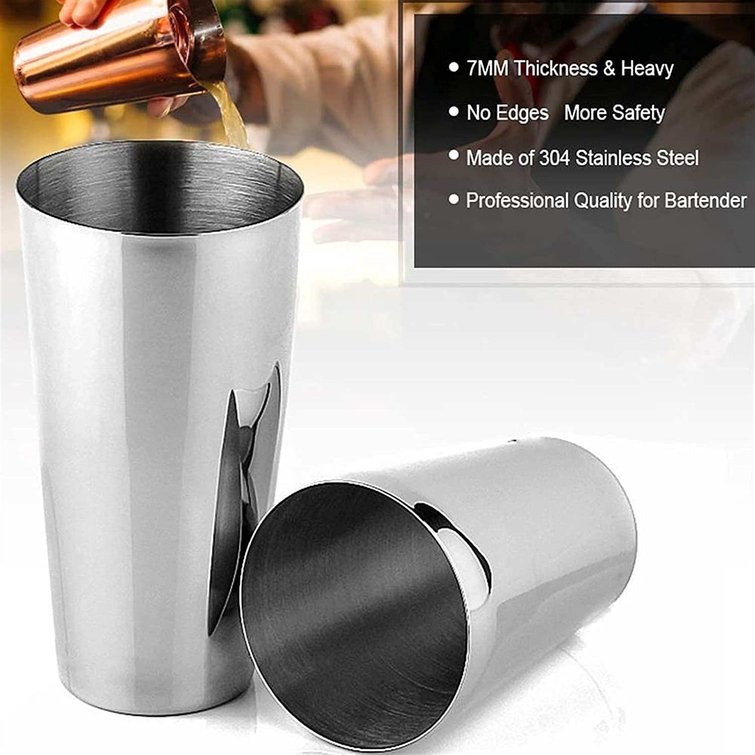Juego de coctelera con Soporte, 16 Piezas, 750 ml, Kit de coctelera de Acero Inoxidable con Soporte, Kit de coctelera, colador, Jigger y mortero