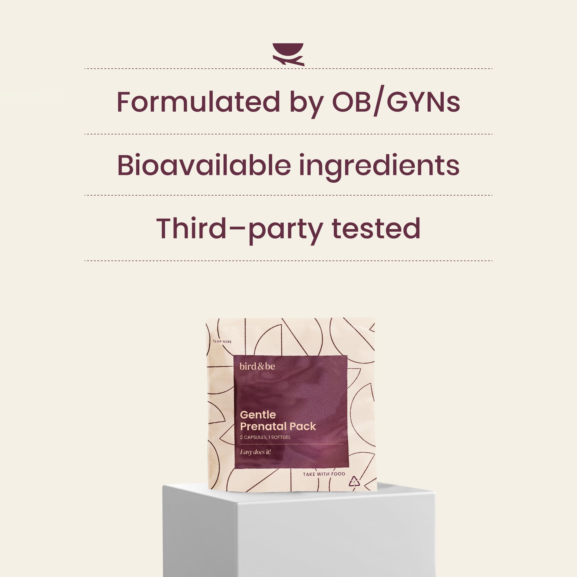 Bird&be Gentle Prenatal Vitamins, for Nausea Support, 30 Daily Packs — Amazon image 6