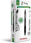 Zebra Pen Z-Grip Point de bille rétractable Pen, Encre lisse, pointe fine, 0.7mm, École & Fournitures de bureau, idéales pour les notes, le journal et l'utilisation planificateur, l'encre bleue, 12-Pack (23920)