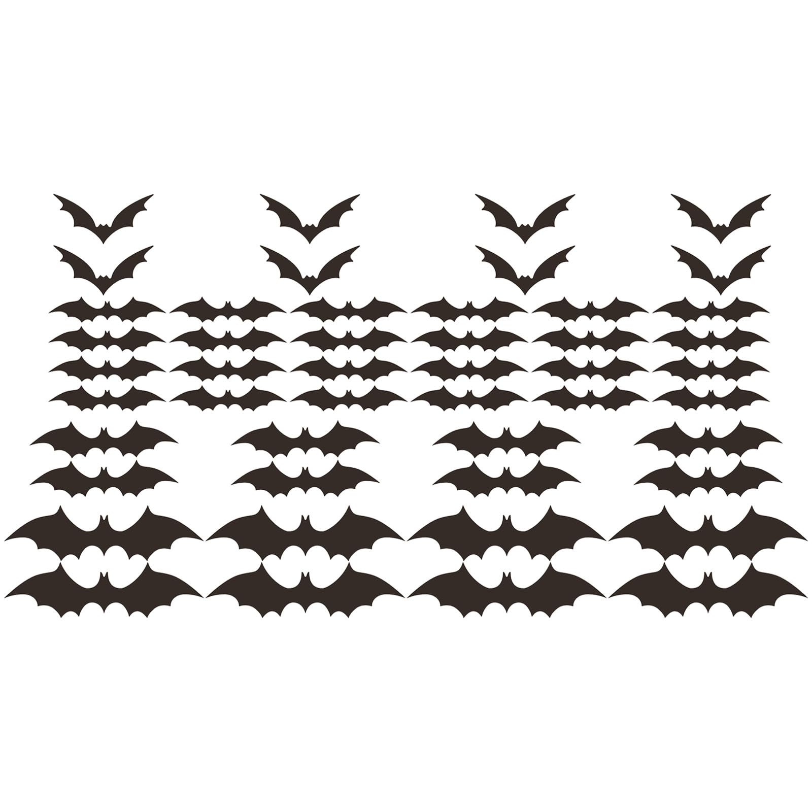 48Pcs 3D Bat Sticker Wall Decals Halloween Wall Decoration Clings Bats Stickers Window Decals Fake Bat