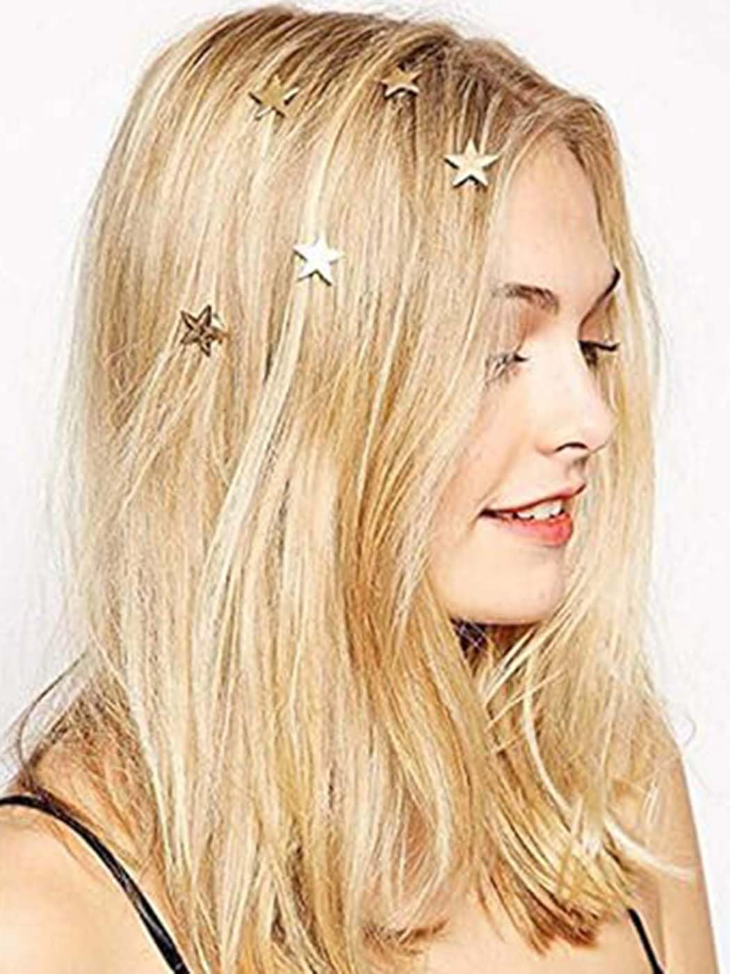 Amazon.com : BARTOSI Star Hair Clips Gold Hair Clip Star  display picture 2