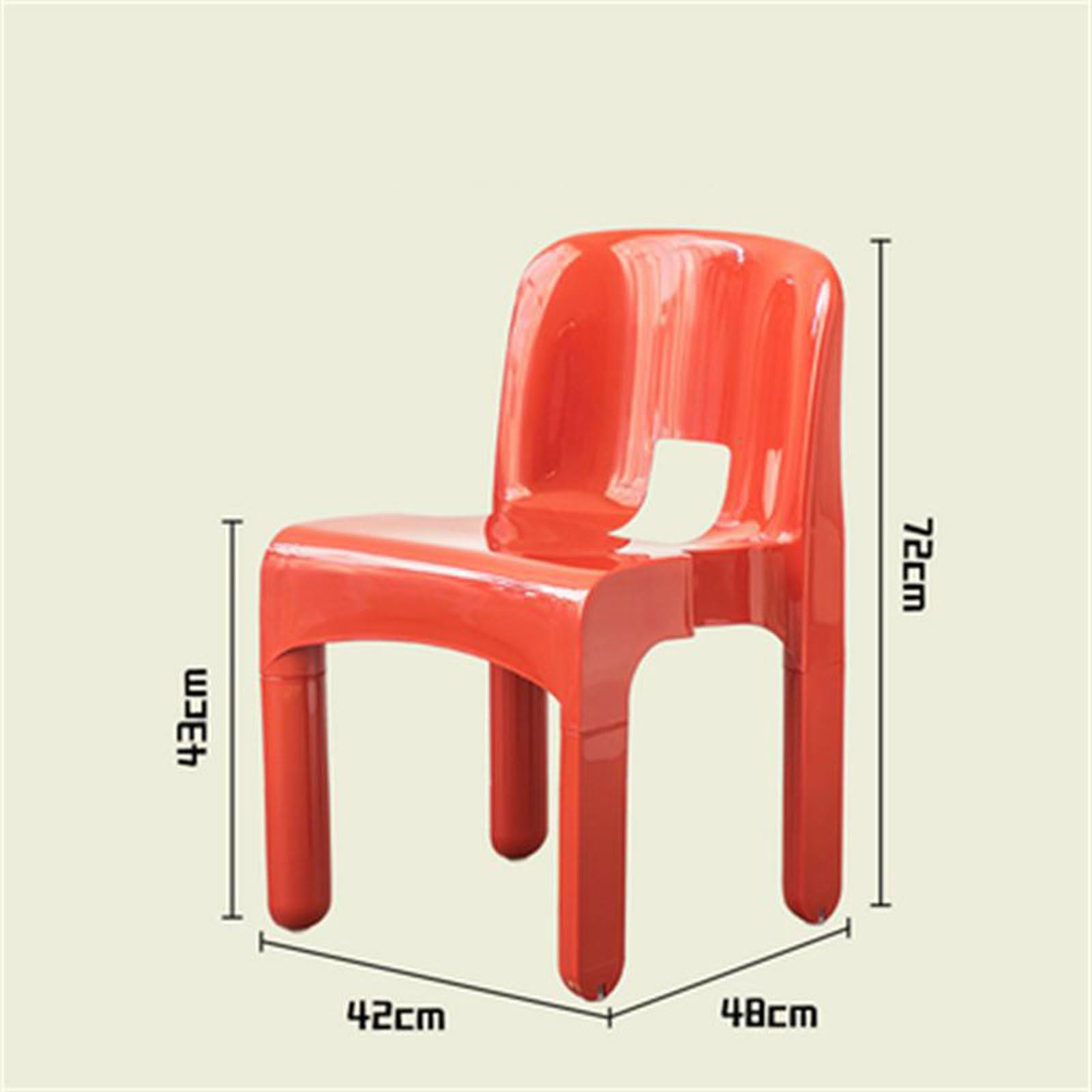 Sedia da Pranzo, Sedia A Vite Impilata in Plastica, Design dello Schienale Monopezzo - Uso Interno - Adatto per Campeggio, Feste, Picnic O Campeggio (D)