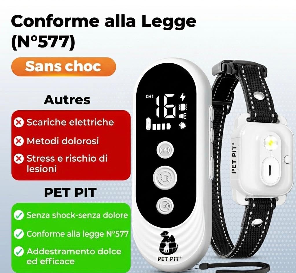 Collier pour Chien avec Télécommande, Portée jusqu’à 3 km, Fonctions Sonores, Vibration et Lumière, 4 Modes Personnalisables, Étanche IPX7, Rechargeable, pour Utilisation Quotidienne